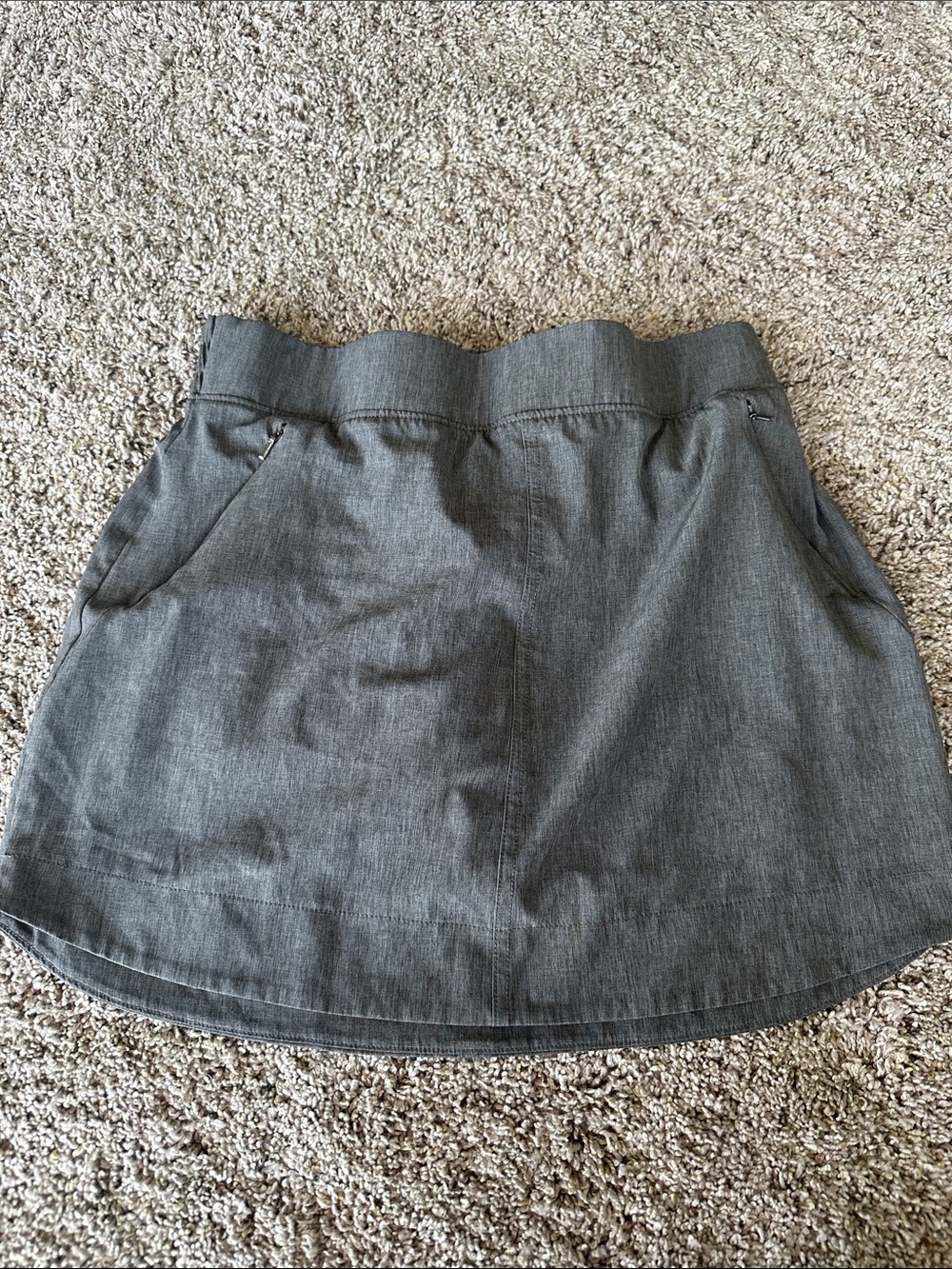 Women’s Gray Mini Skirt with Front Pockets